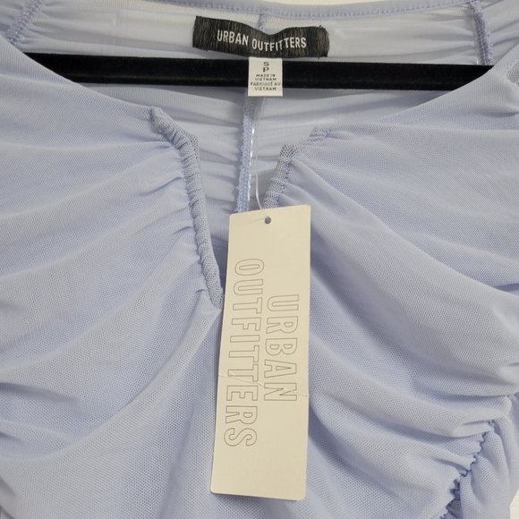 Urban Outfitters NWT  Light Blue Rouched  Top - Picture 4 of 9